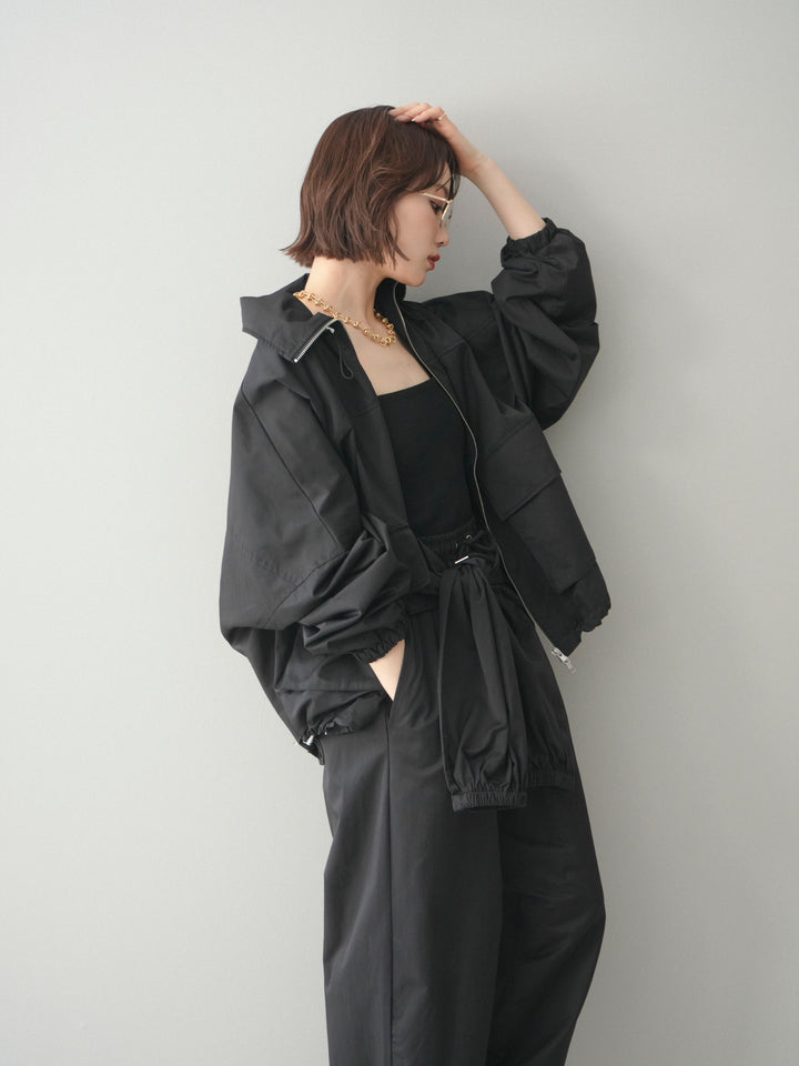 [予約]ビッグポケットコットンナイロンジップブルゾン/black