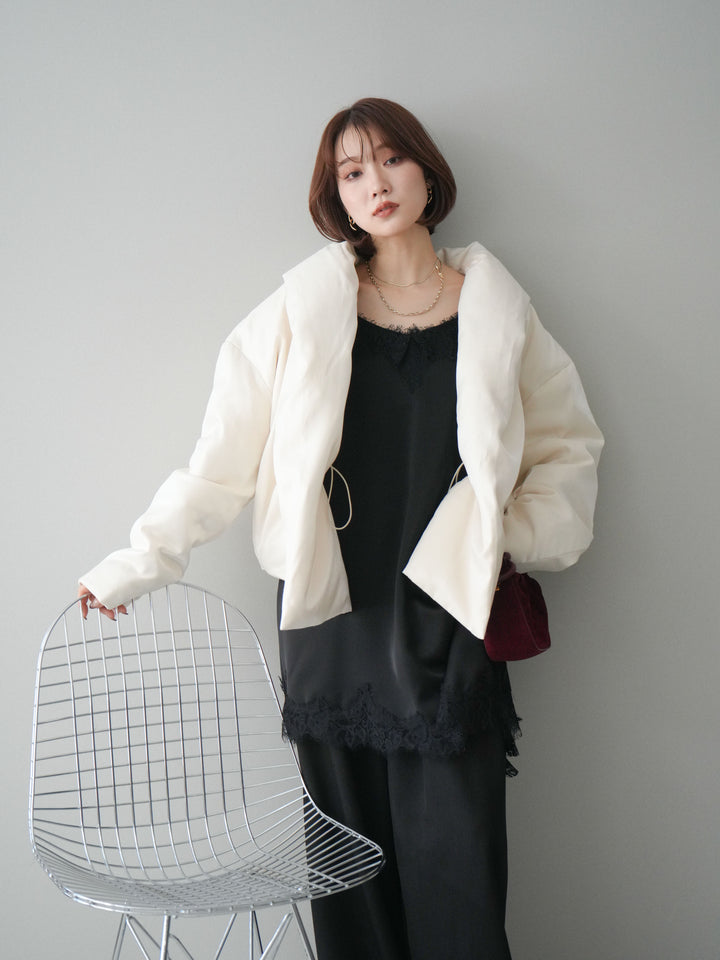 [20%オフ]シャイニーアシンメトリーダウンジャケット/offwhite