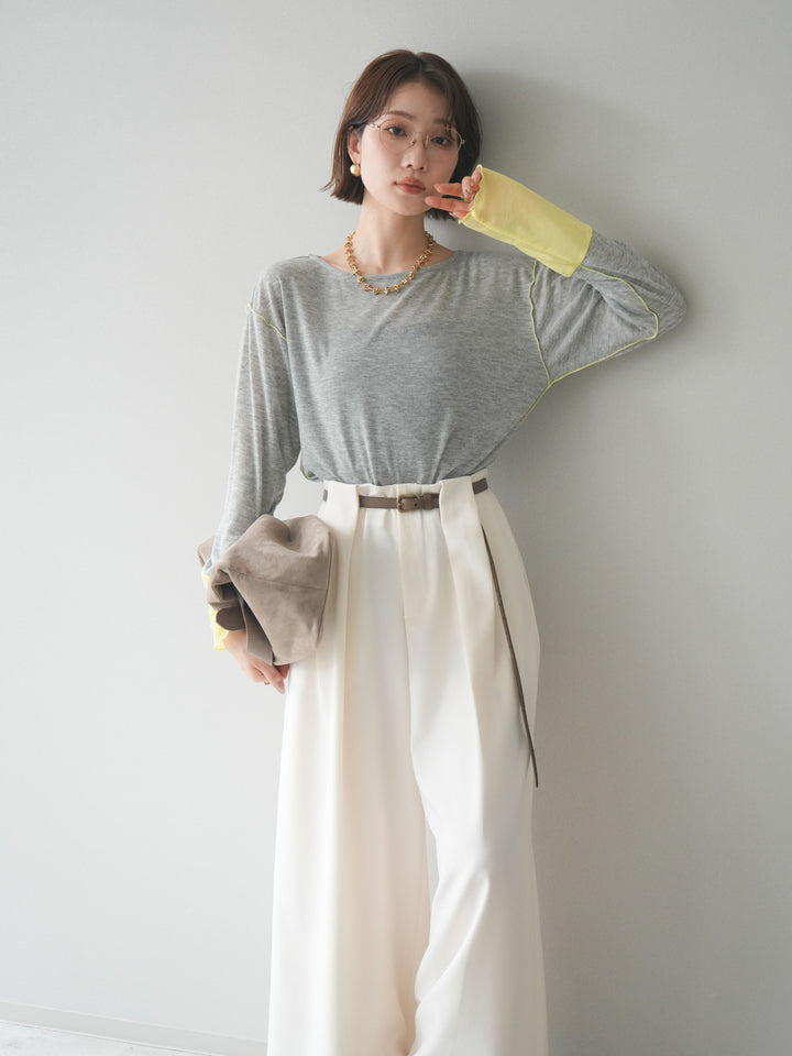 [SET]配色メロウトップス+配色メロウトップス(2set)