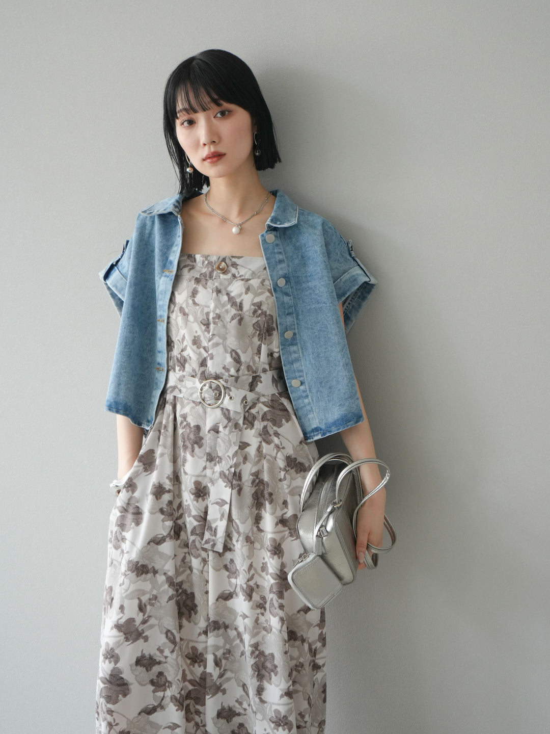 [予約]デニムショートハーフジャケット/ライトブルー