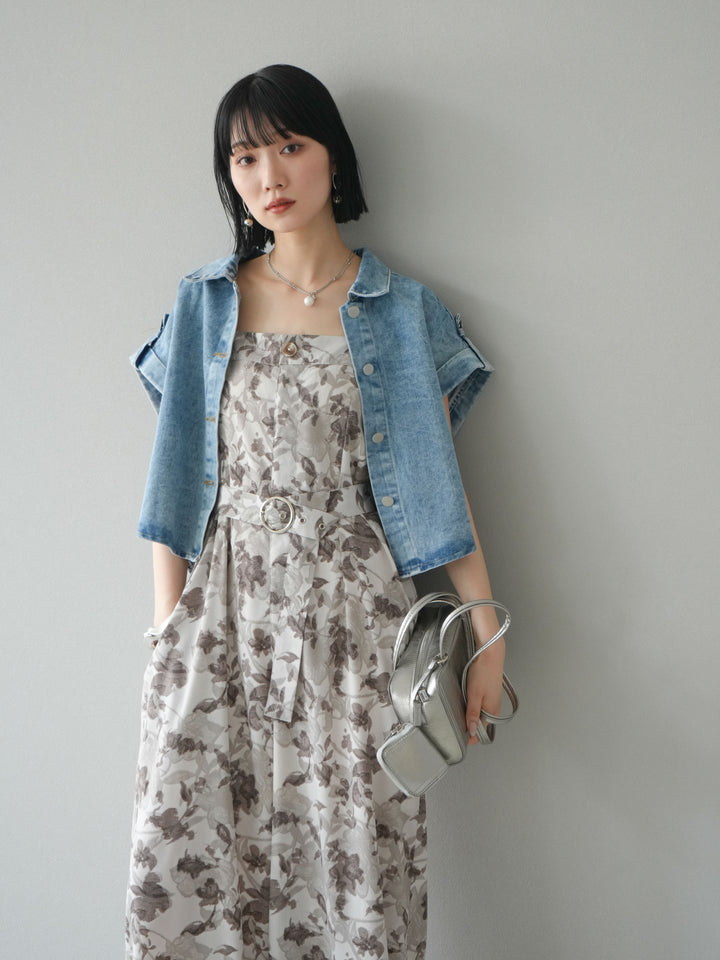 [予約]デニムショートハーフジャケット/ライトブルー