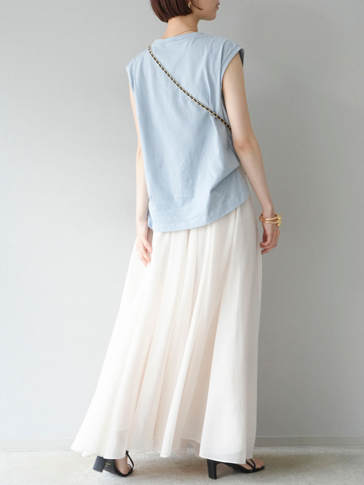 [予約]シフォンフレアスカート/アイボリー