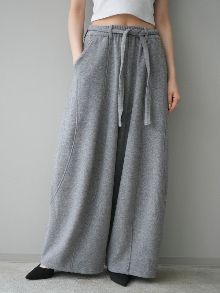 [予約]ウエストベルトカーブラインスエットパンツ/gray