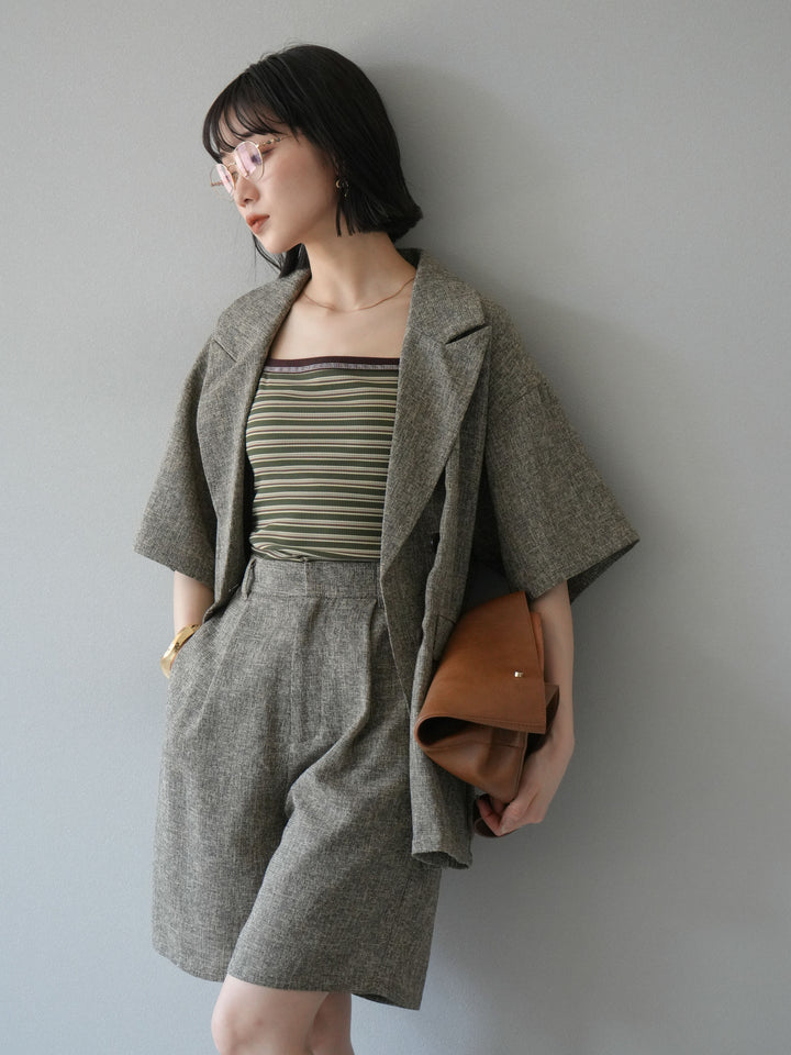 [SET]サマーツイードハーフジャケット+サマーツイードハーフパンツ(2set)