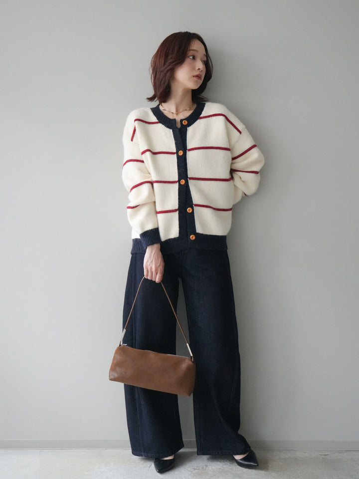 [予約]バレルレッグデニムパンツ/navy