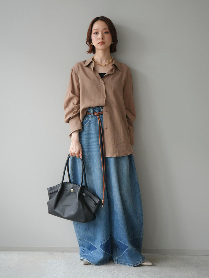 [予約]バックVレースデザインシャツ/beige