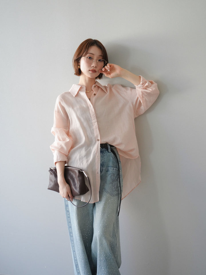 [予約]バックオープンツイストシャツ/pink
