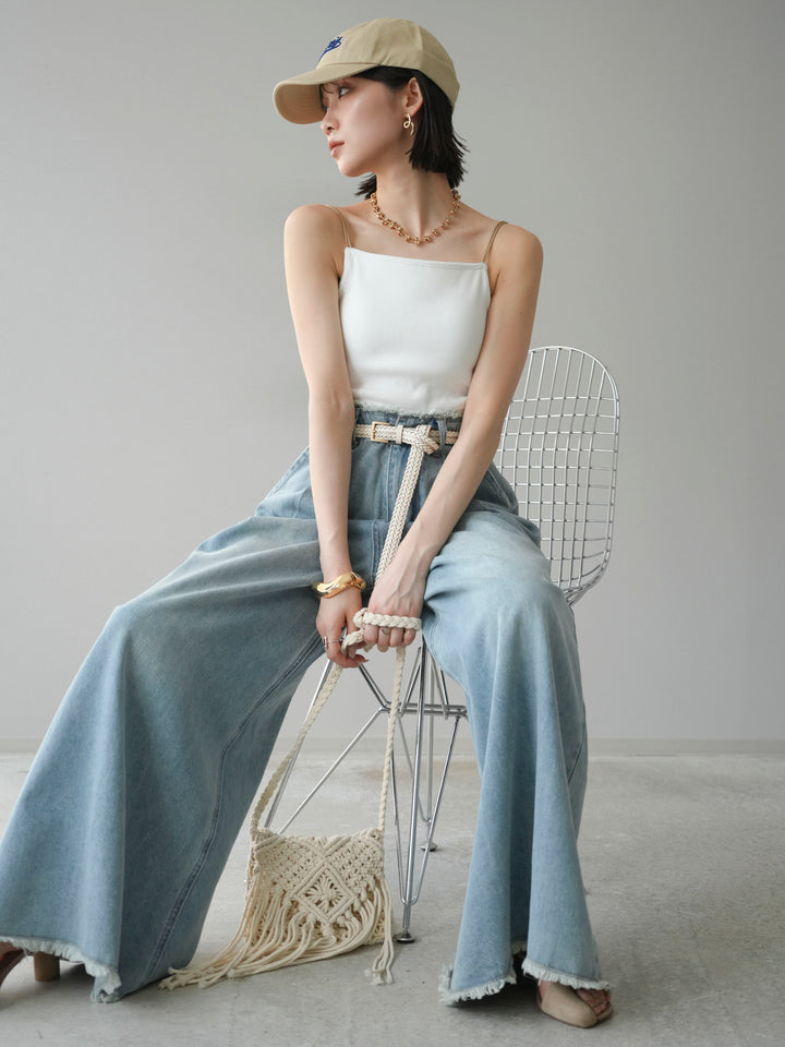 [予約]バイカラーストラップカップ付キャミソール/オフ