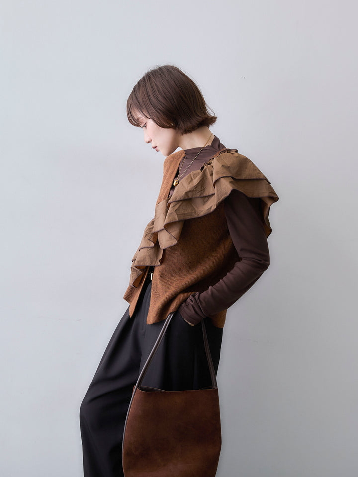 [予約]マルチWAYニットベスト/brown