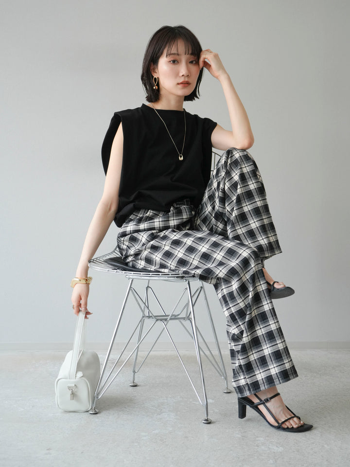 [予約]ショルダータックフレンチスリーブプルオーバー/ブラック