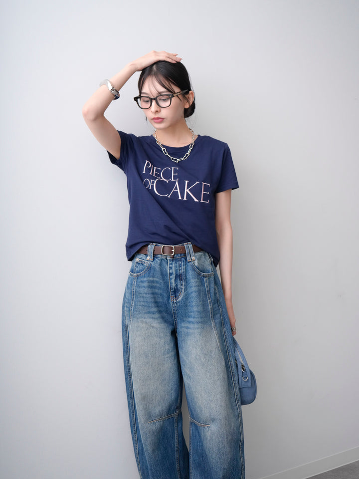 【套裝】刺繡Logo T卹 + 3D立體牛仔褲（兩件組）