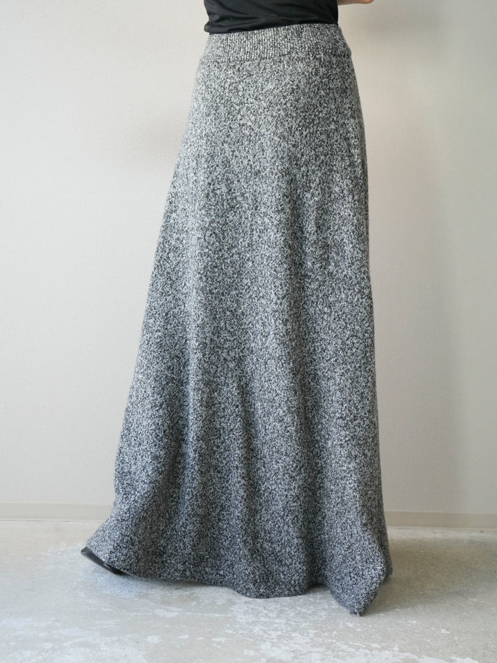 [予約]ミックスヤーンニットスカート/ブラック