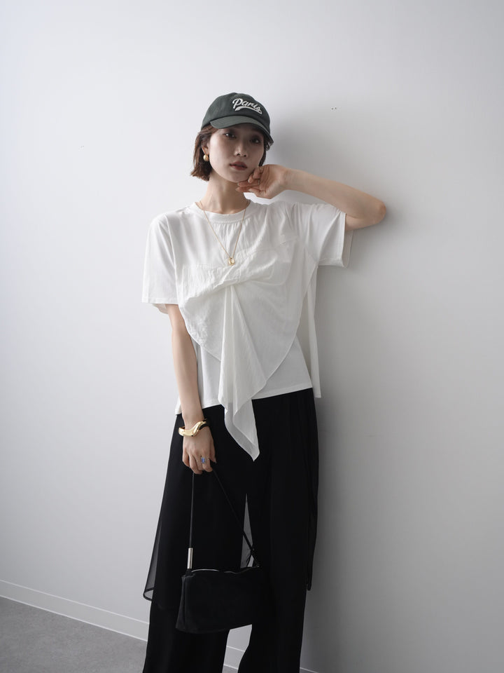 [予約]ラッフルドッキングTEE/white