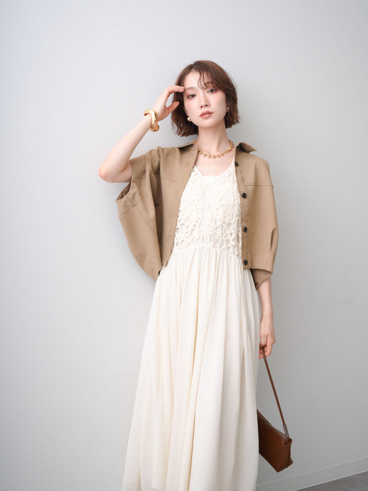 [SET]クロシェシフォンキャミワンピース+クロシェシフォンキャミワンピース(2set)