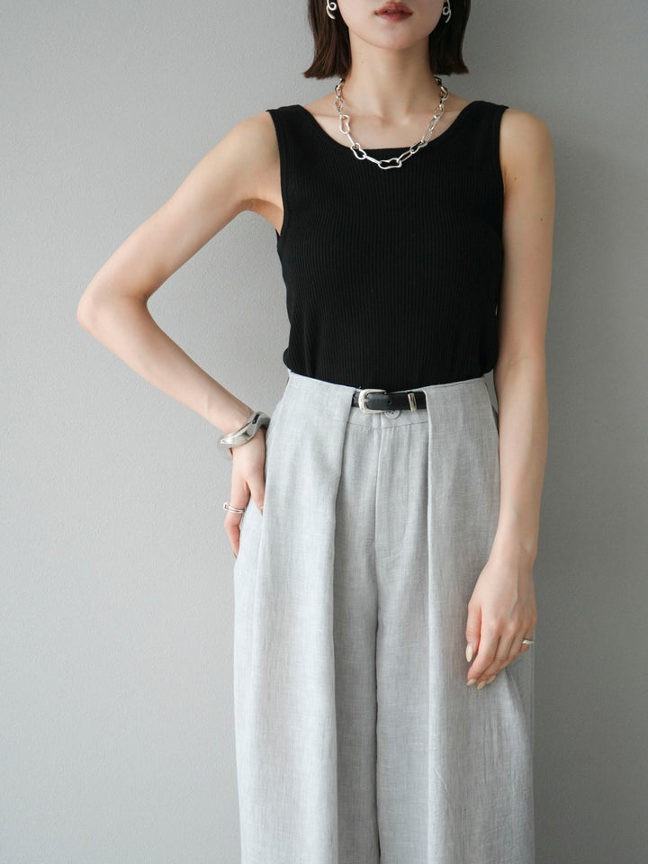 [予約]レーヨンニットタンクトップ/ブラック