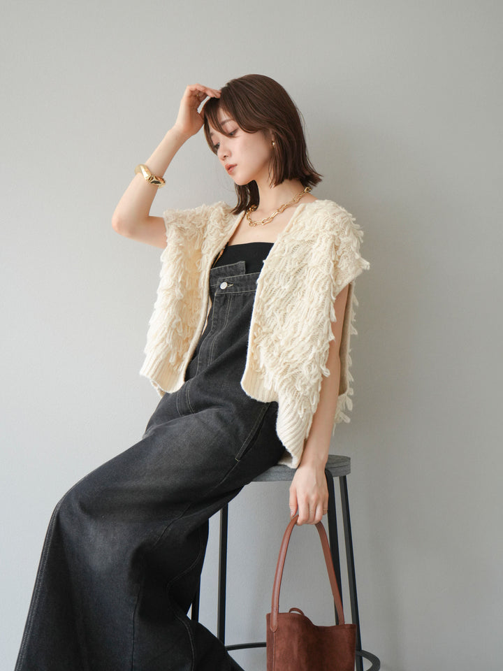 [予約]ループデザインベスト/アイボリー