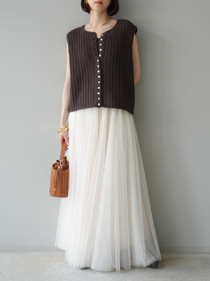 [予約]チュールボリュームスカート/アイボリー