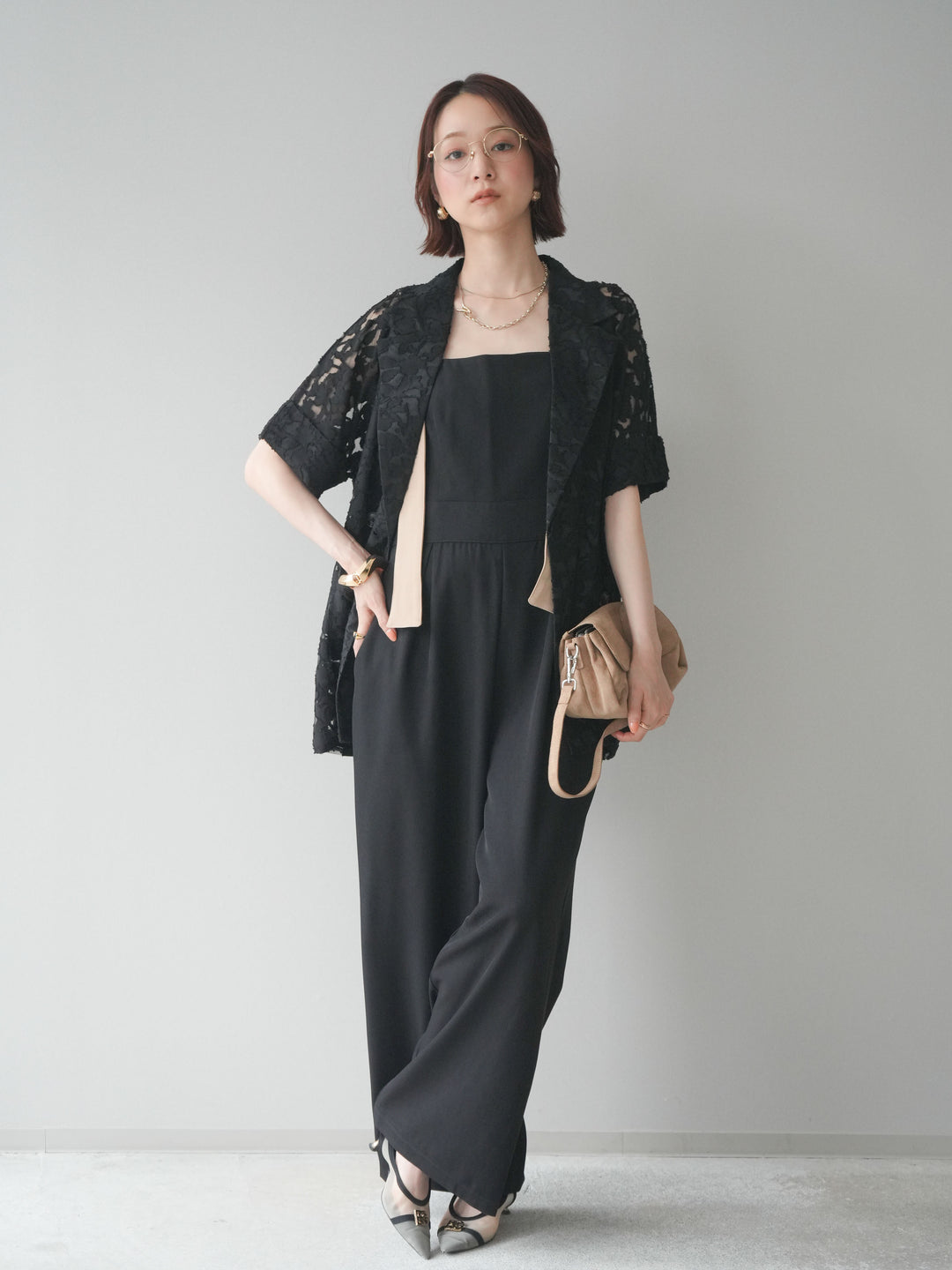 [SET]ショルダーリボンサロペット+選べるアクセセット(2set)