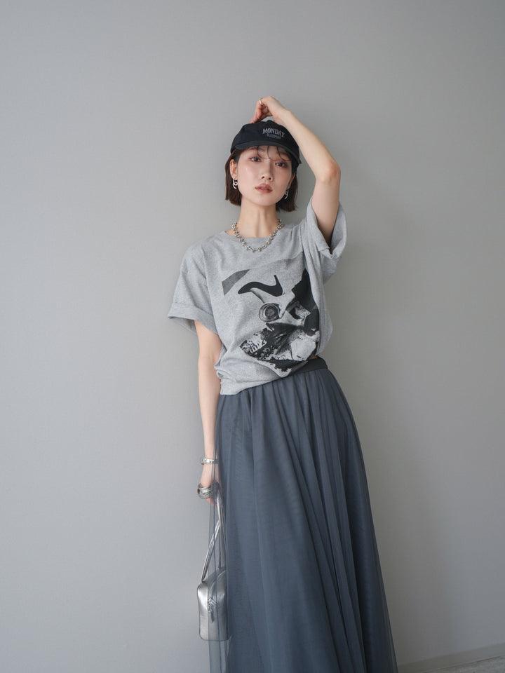 [予約]モノクロフォトTシャツ/mokugray1