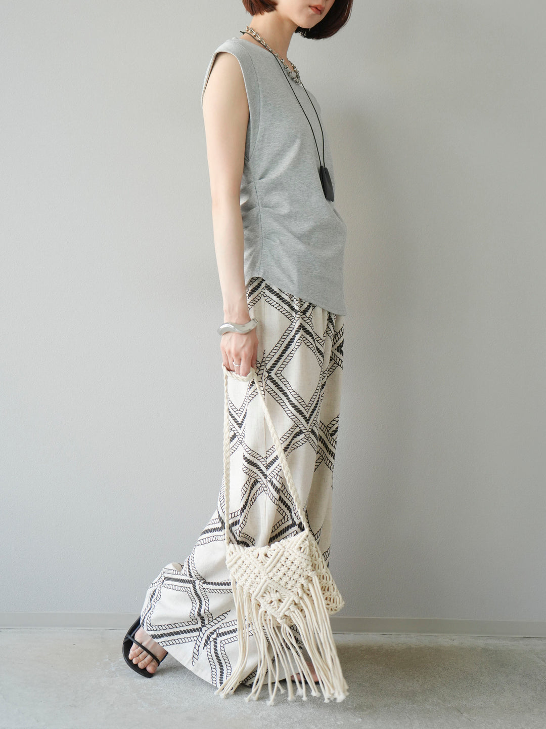 [訂位] 麻繩休閒褲/象牙白