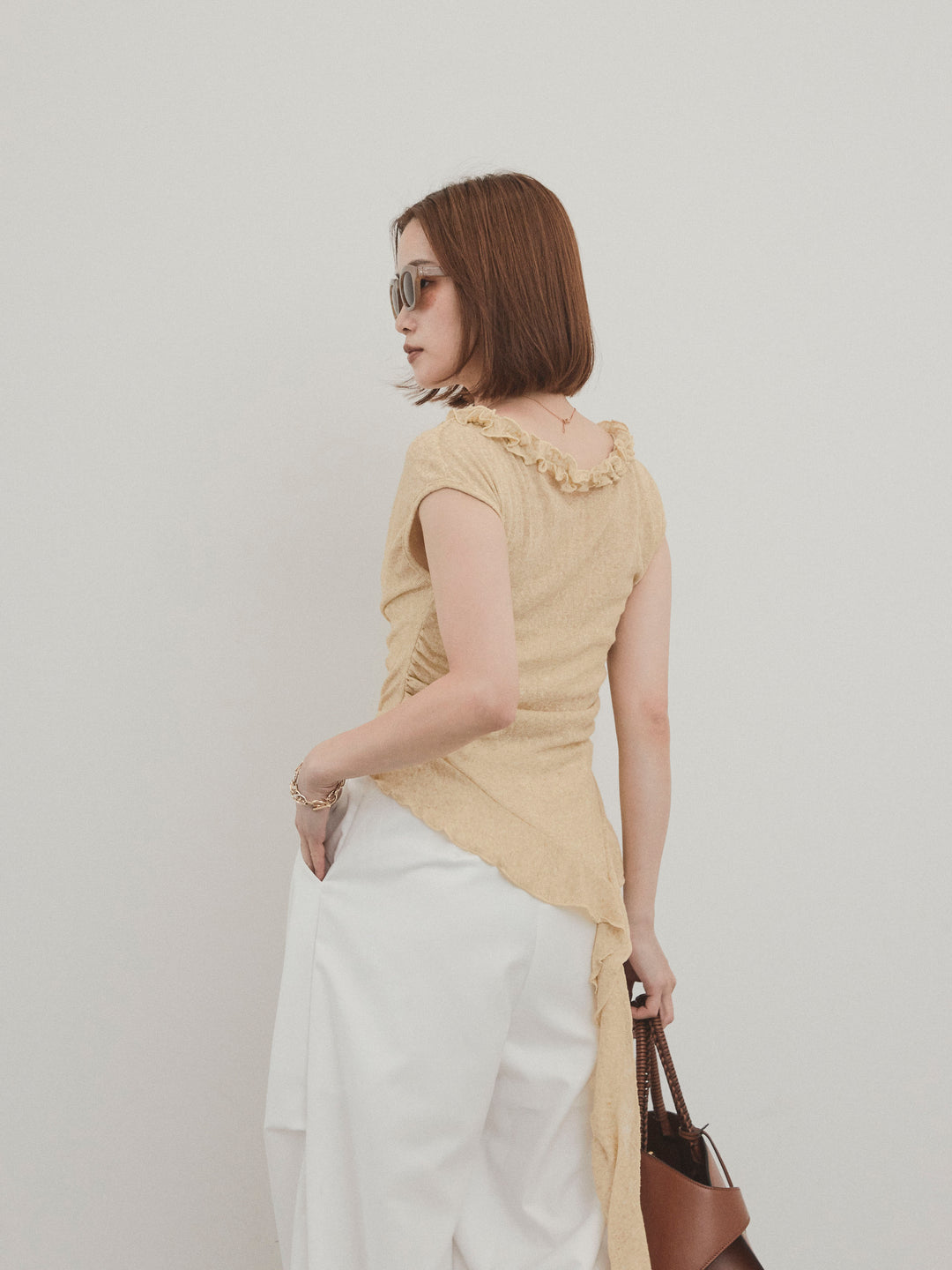 [SET]ラッフルシアーニットタンクトップ+ラッフルシアーニットタンクトップ(2set)