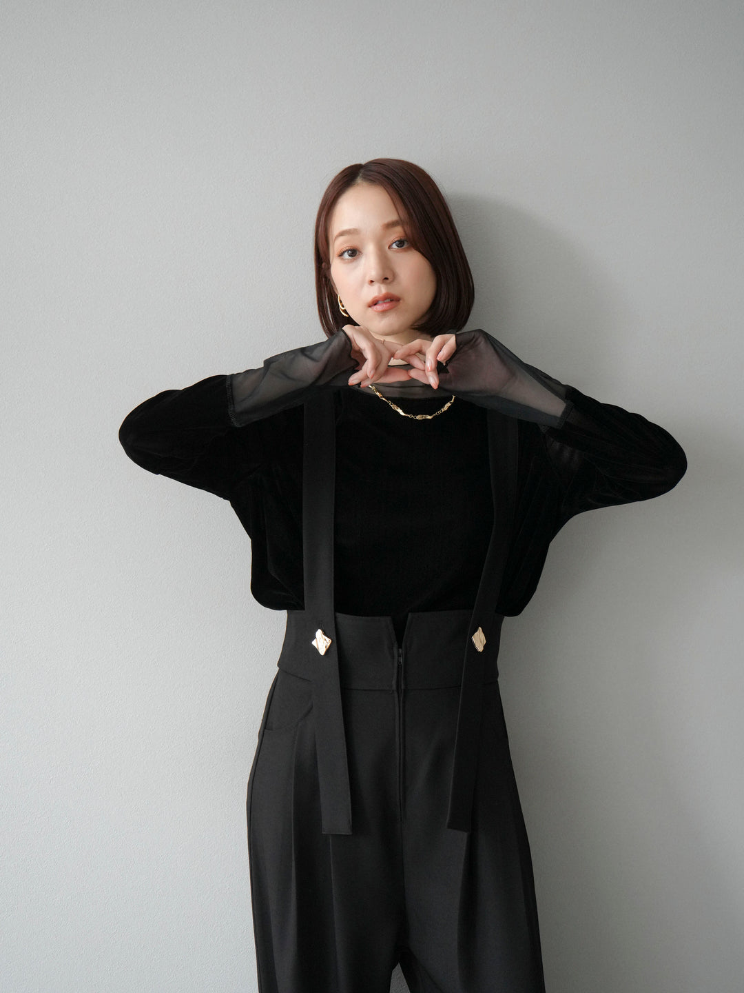 [SET]シアー切替ベロアトップス+シアー切替ベロアトップス(2set)