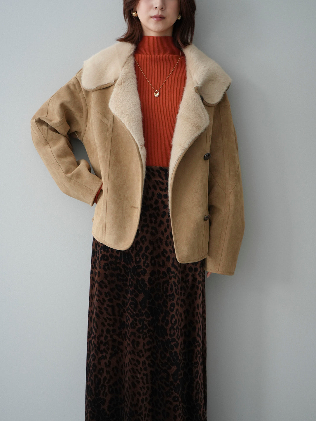 [予約]ムートンショートジャケット/beige