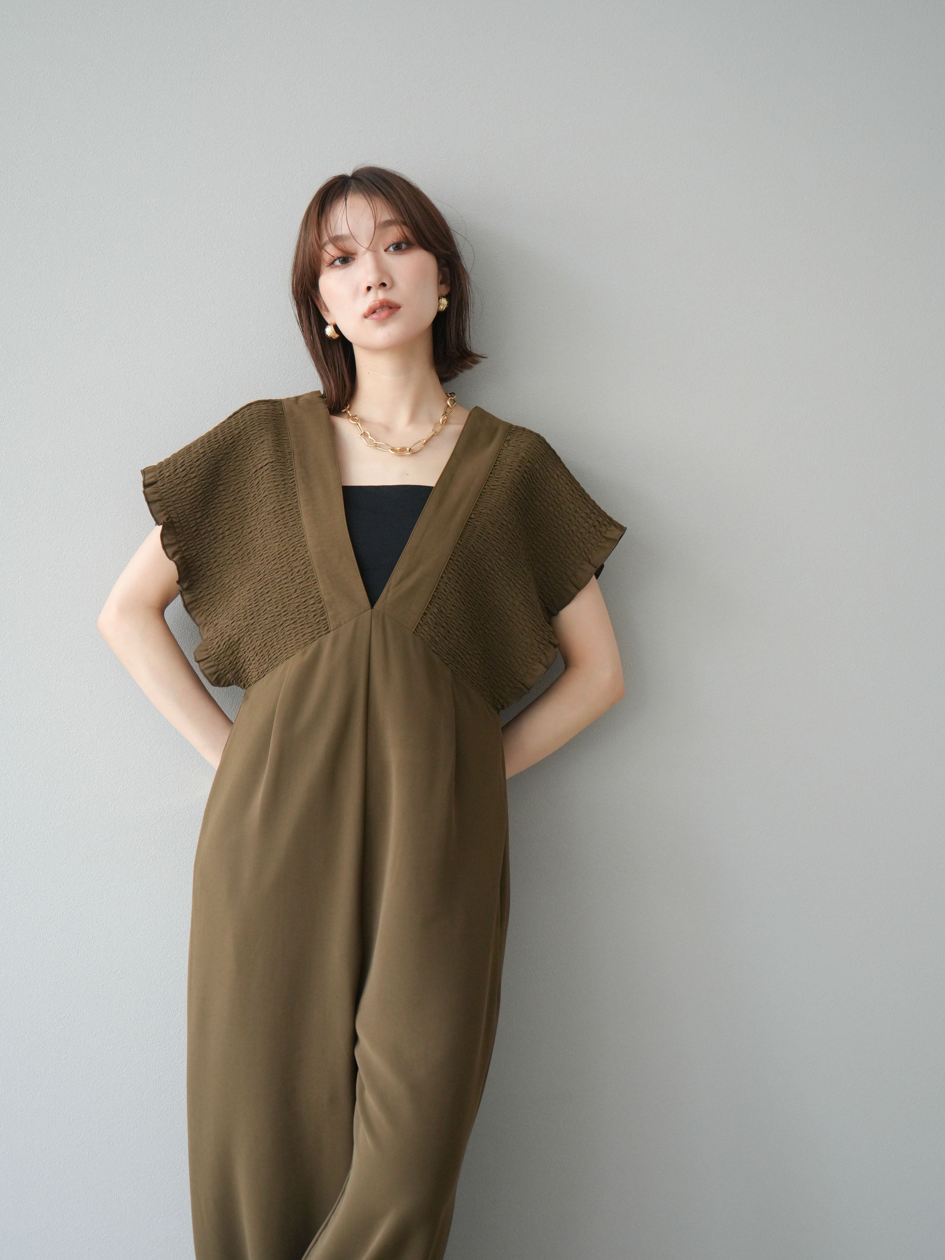 予約]エステルシャーリングオールインワン/ブラウン – Lumier