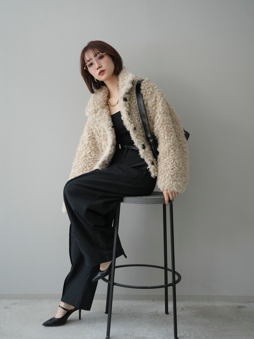 [SET]プードルファーミドルスタンドブルゾン+プードルファーミドルスタンドブルゾン(2set)