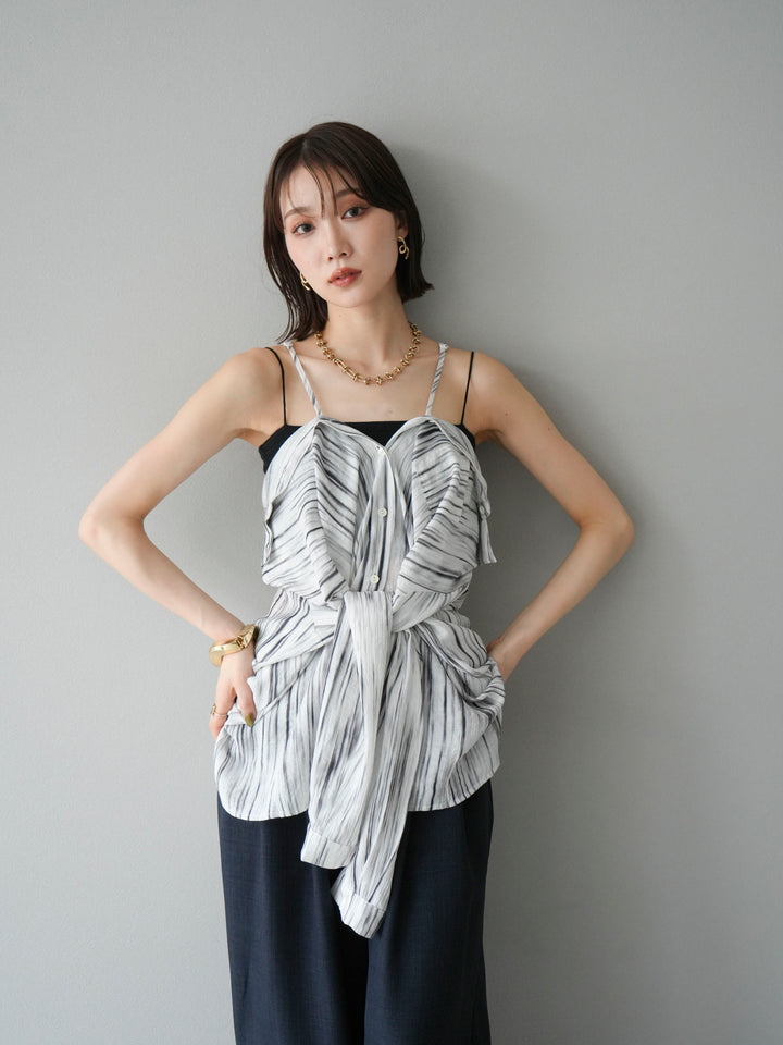 [予約]マルチWAYニュアンス柄オーバーシャツ/グレー