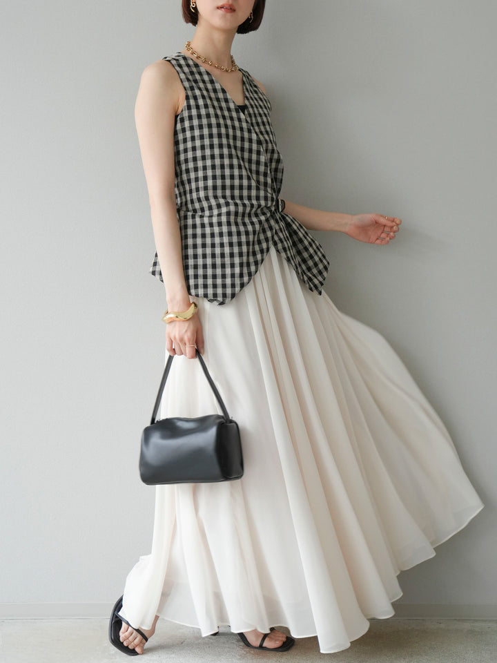 [予約]シフォンフレアスカート/アイボリー