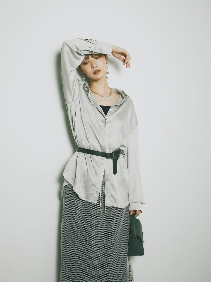 [予約]メッシュレイヤードスカート/ライトグレー