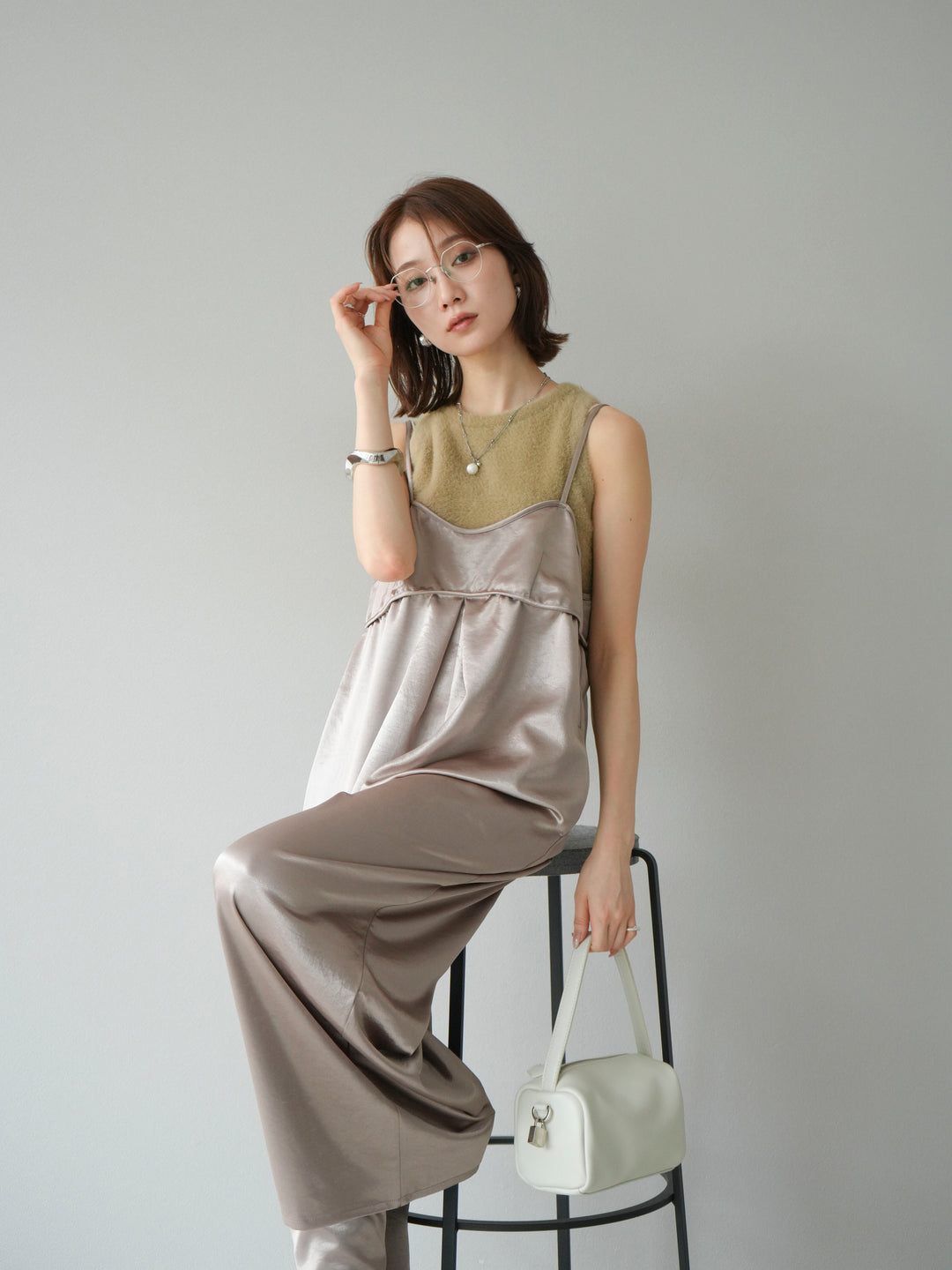 [予約]シャギーニットタンクトップ/ベージュ