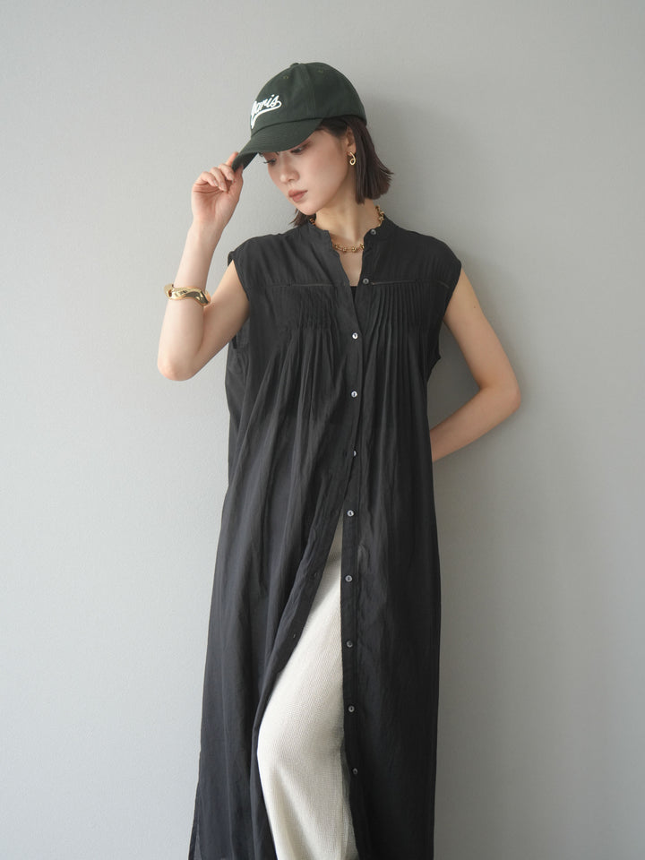 [予約]インド製コットンボイルワンピース/ブラック