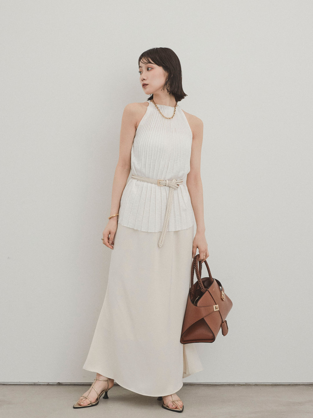 [予約]リラックスナロースカート/アイボリー