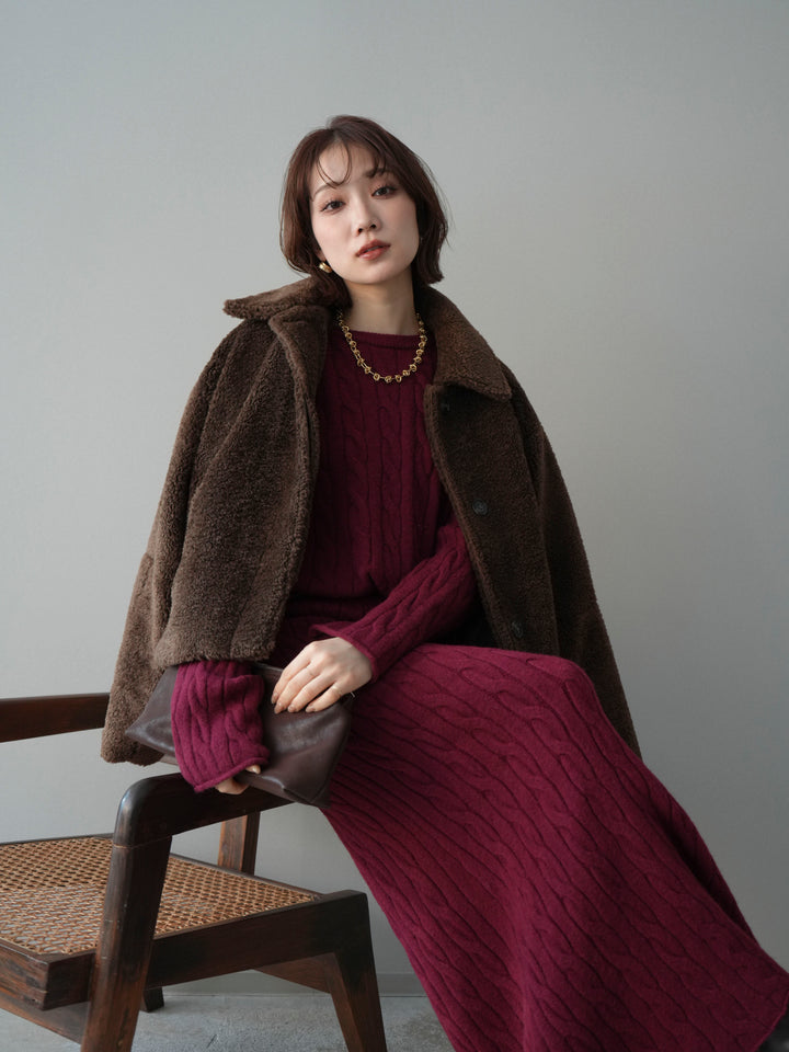[予約]エコファーステンカラージャケット/brown