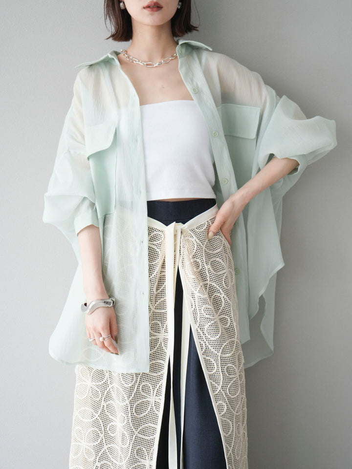 [SET]BIGポケットオーバーシアーシャツ+BIGポケットオーバーシアーシャツ(2set)