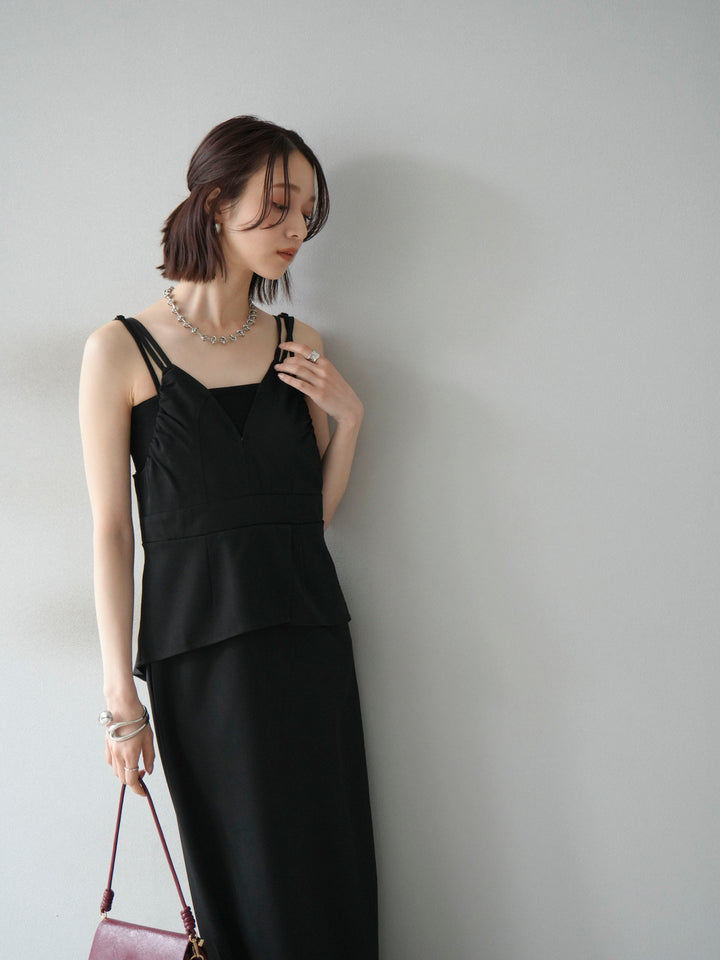 [予約]ビスチェデザインキャミワンピース/ブラック