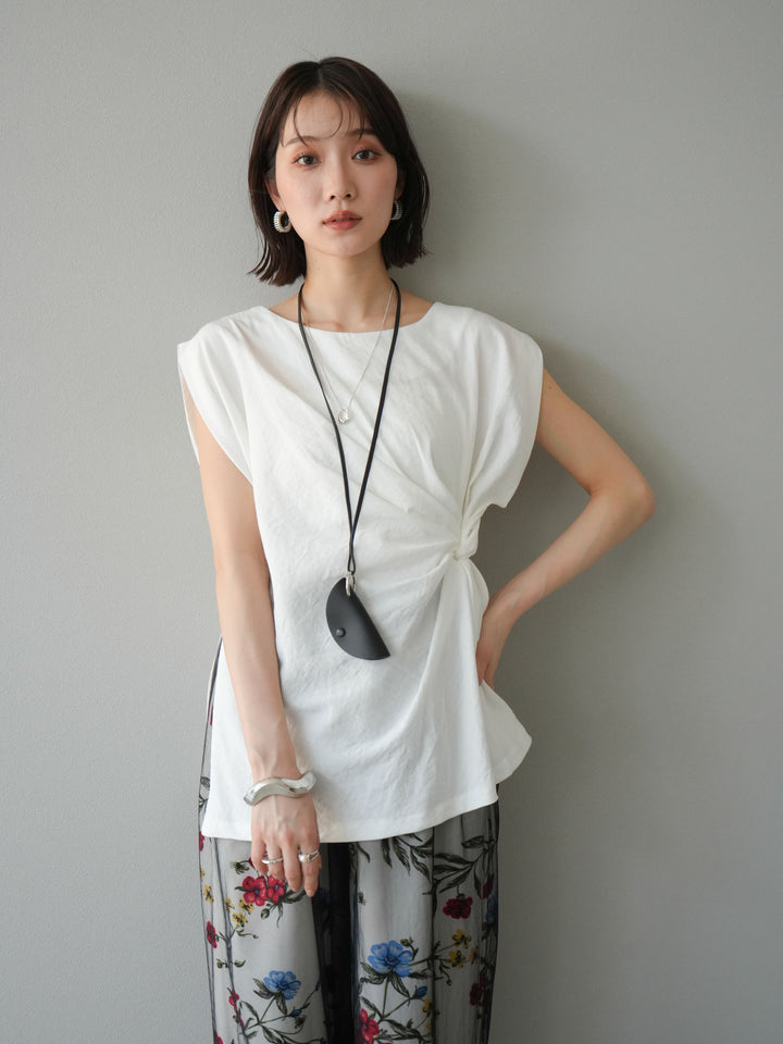 [預訂] 側扭法式上衣/象牙白