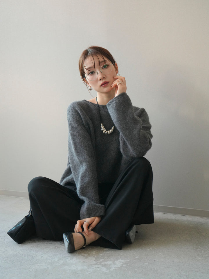 [SET]アンゴラタッチボートネッククロップドプルオーバー+アンゴラタッチボートネッククロップドプルオーバー(2set)