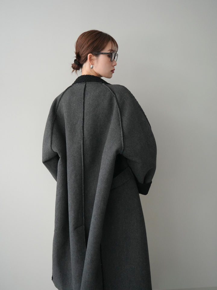 [予約]アウトシーム裏ボアコート/black