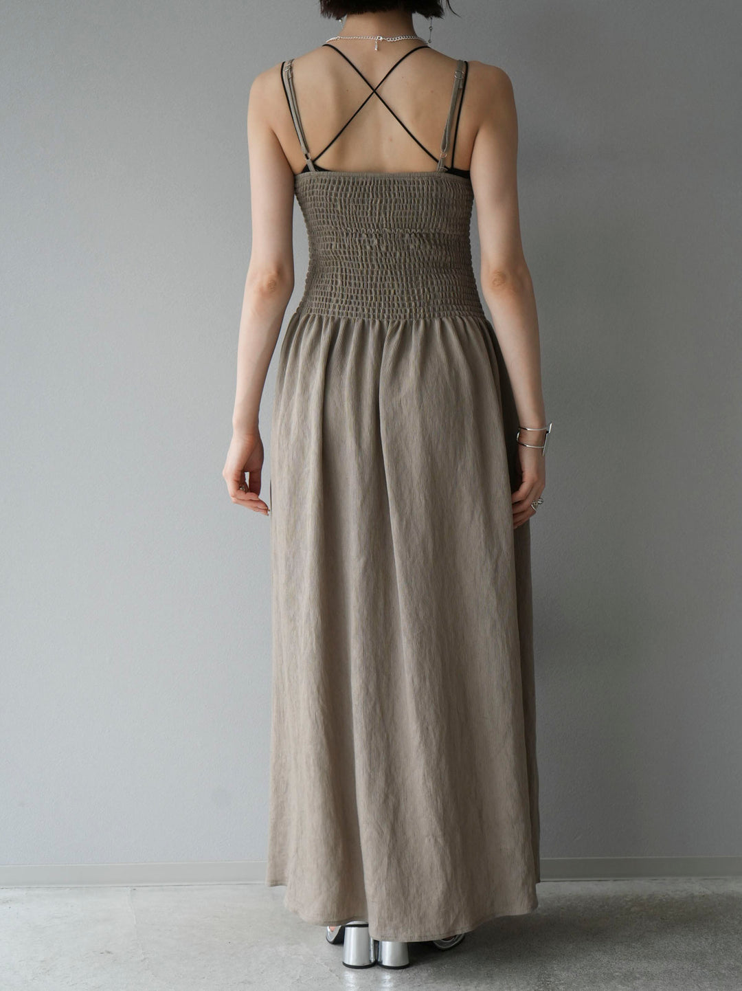 [Pre-order] Gathered Camisole Dress/Khaki