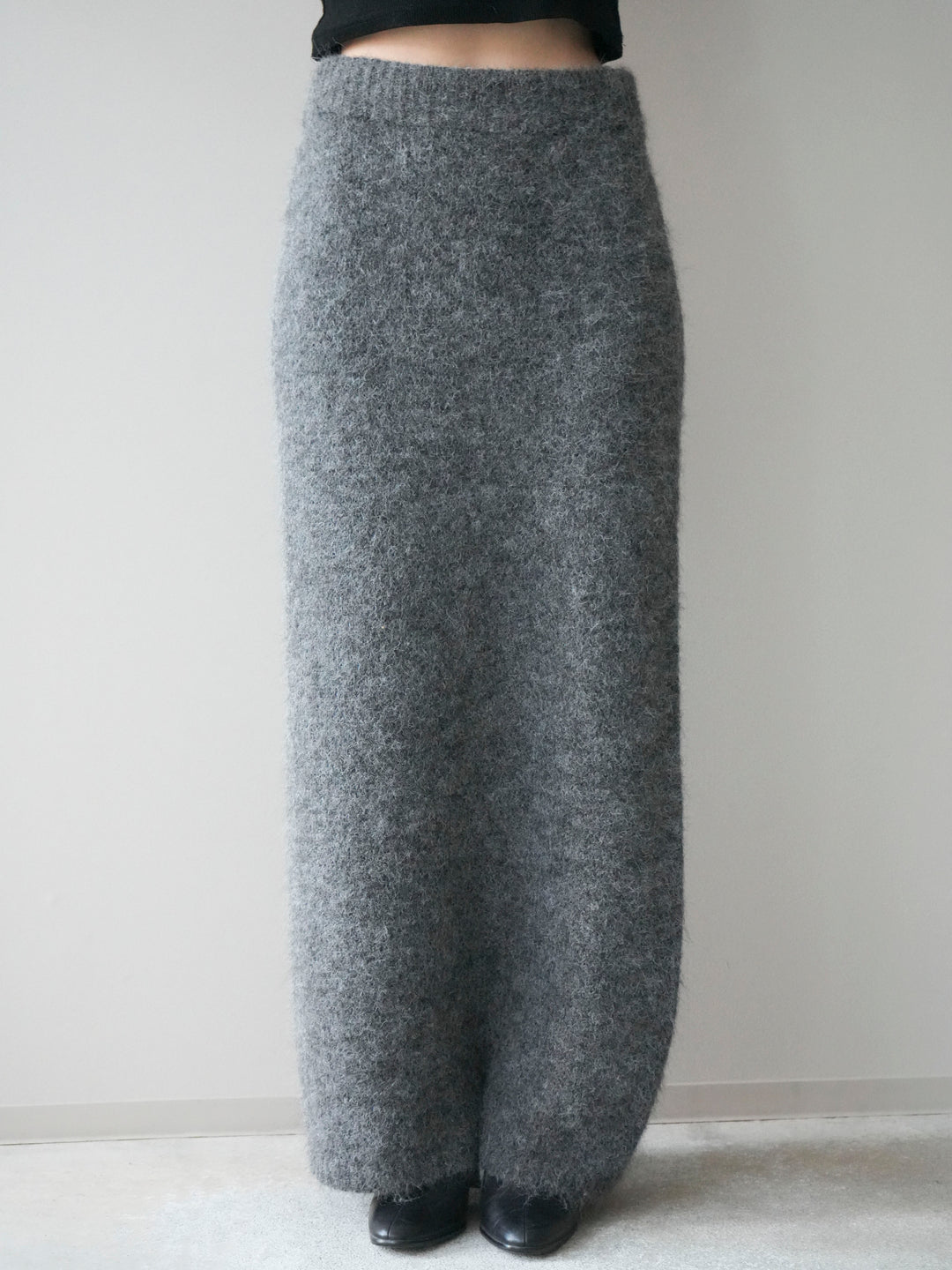 [SET]襟付き配色シャギーニット＆ロングスカートSET UP(2set)