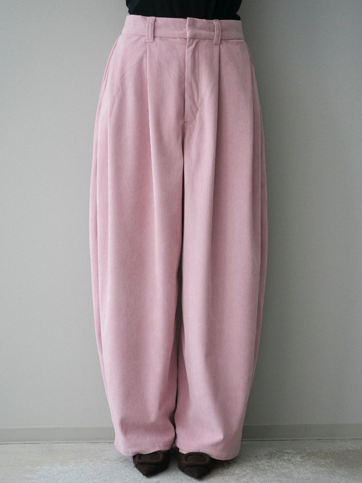 [予約]コーデュロイサイドタックコクーンパンツ/pink