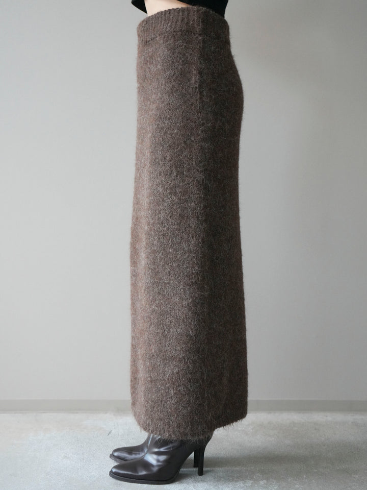 [SET]襟付き配色シャギーニット＆ロングスカートSET UP(2set)