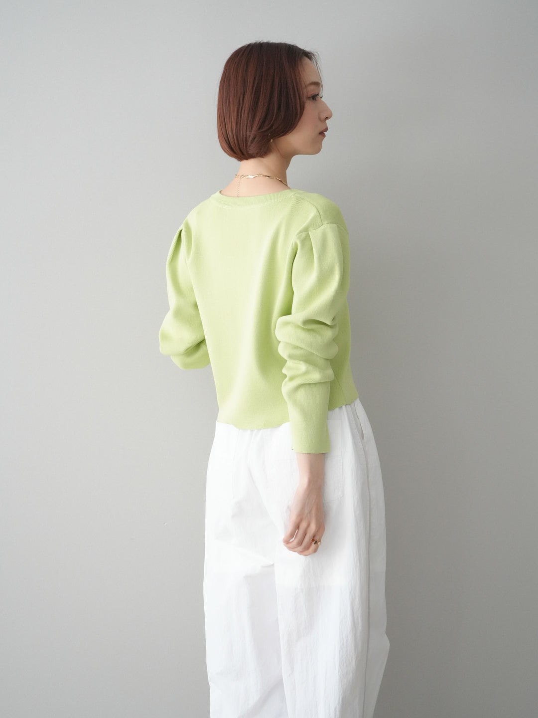 [SET]クリアボタンタックニットカーディガン+ドロストサイドラインナイロンパンツ(2set)