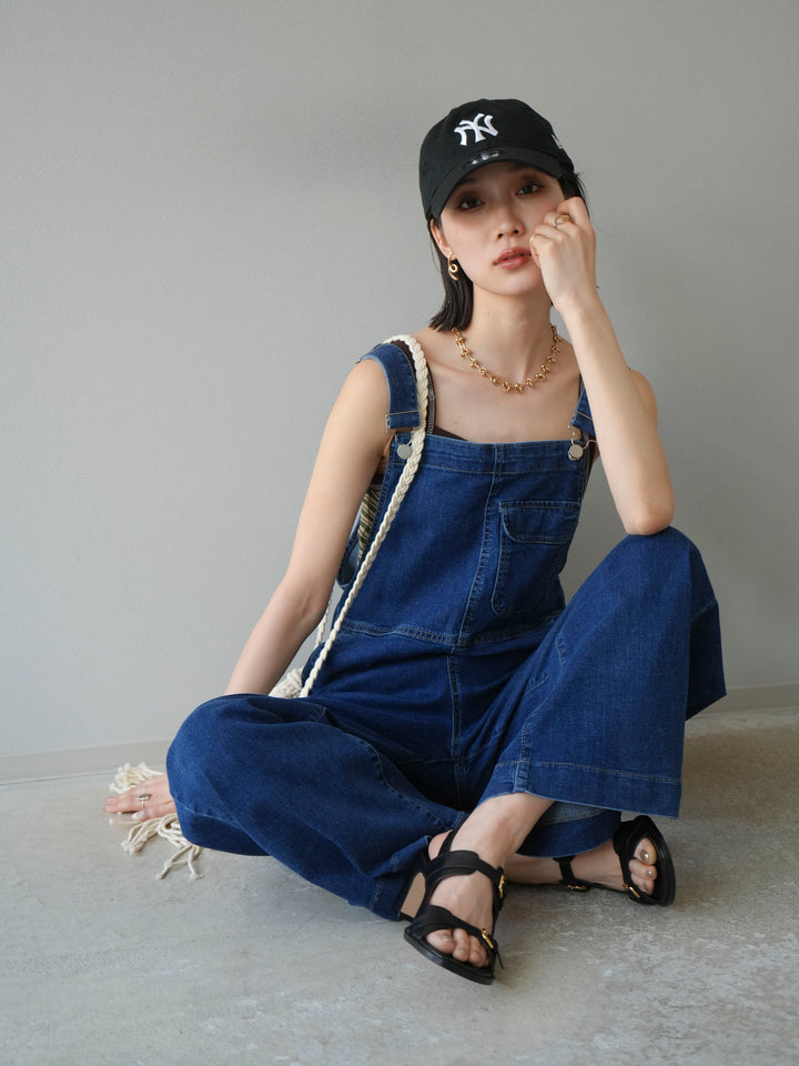 【預購】彈性牛仔寬褲/藍色