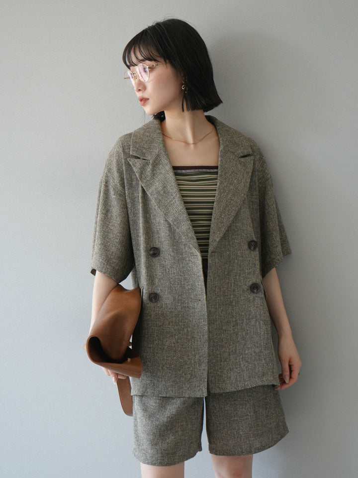 [SET]サマーツイードハーフジャケット+サマーツイードハーフパンツ(2set)