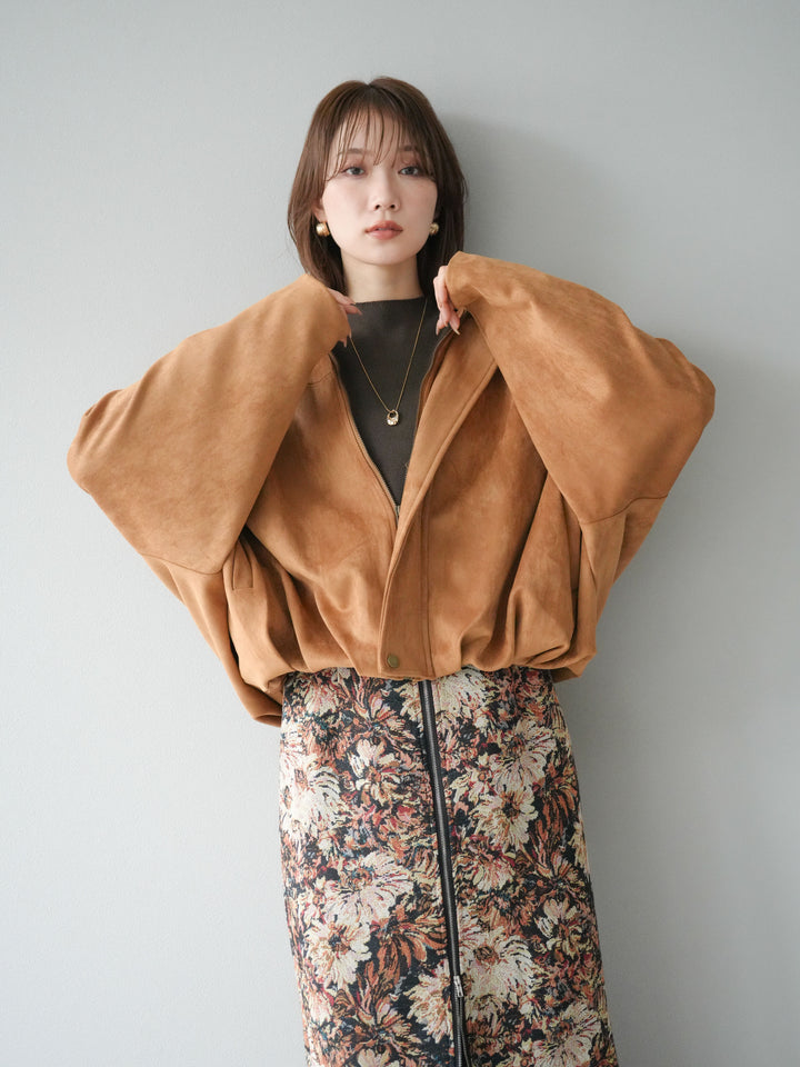 [予約]スウェードオーバーブルゾン/キャメル