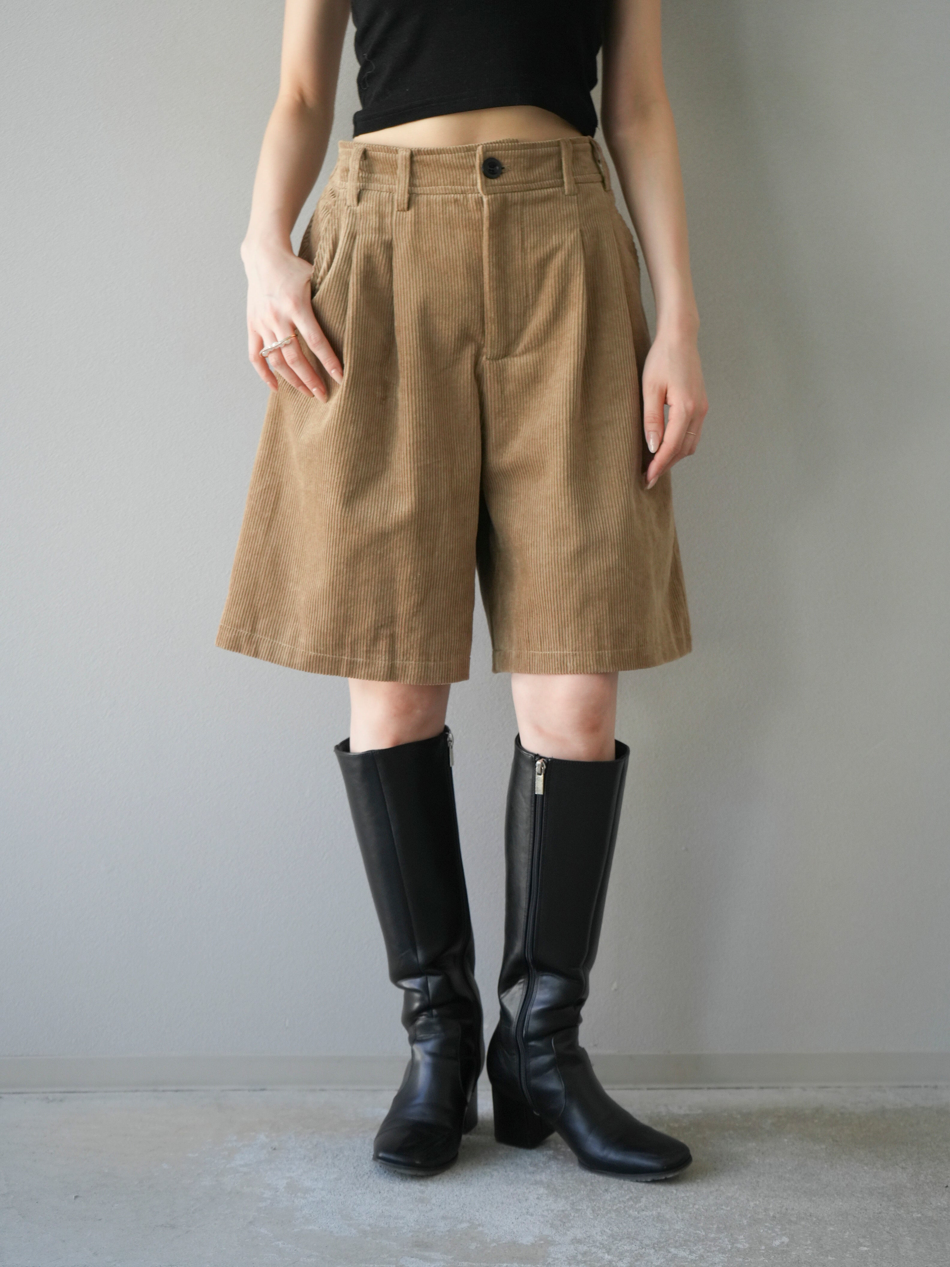 予約]コーデュロイハーフパンツ/ベージュ – Lumier